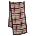 Echarpe en laine et soie 46x180 Carreaux - Bordeaux