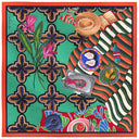 Carré en coton et soie 67 Coconut de l’artiste Caroline Romain Desfossés – Orange