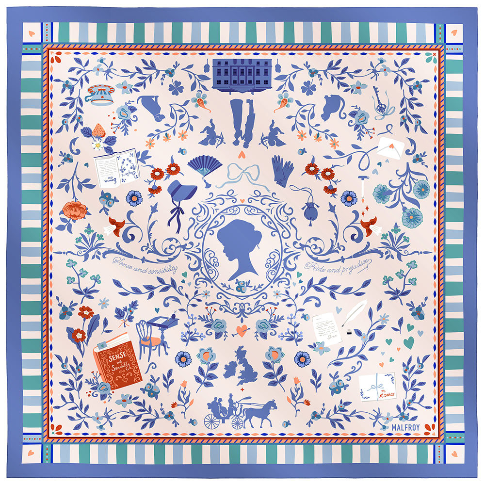 Foulard carré soie pour homme bleu moucheté CBFCH2528 Made in France Taille 70 cm x 70 cm