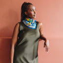 Carré de soie 67, Jardin Fleuri – Bleu