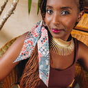 Bandeau de soie 6x86, Cléopatra – Bleu