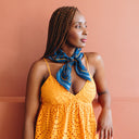 Carré de soie 67, Léopard – Bleu