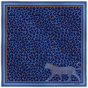 Carré de soie 67, Léopard – Bleu