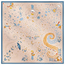 Carré de soie 90, les amis du Petit Prince – Beige