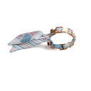 Bracelet doré et Lien en Patchwork Rayures – Bleu