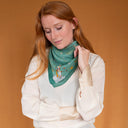 Carré en coton et soie 67 le petit Prince Renard – Vert