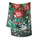 Silk Scarf 67x180, Passionflower by Artist Lil Sire – Green