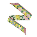 Bandeau de soie 6x86, Fleurs de l'artiste Lil Sire - Jaune