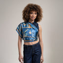 Carré de soie 90, Marie Curie - Bleu