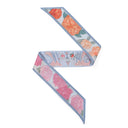 Bandeau de soie 6x86, La roseraie du parc de la tête d'or - Bleu