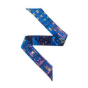 Bandeau de soie 6x86, Fête des lumières - Bleu