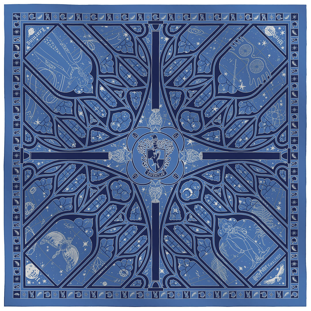 Carré de soie 67, Harry Potter, Ravenclaw – Bleu - Boutique en ligne SHOP MALFROY