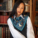 Harry Potter, Magic at Hogwarts, Cotton and Silk Square 45 - Blue