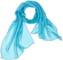 Echarpe en soie 43x160, mousseline de soie unie – Turquoise