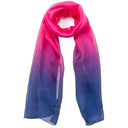Echarpe en soie 37x140, mousseline de soie ombrée 2 tons – Fuchsia