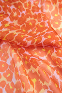 Echarpe en soie 67x180, mousseline de soie Léopard – Orange