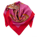 Carré de soie 90, Eventail – Fuchsia