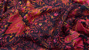 Carré de soie 90, Indien – Fuchsia Noir