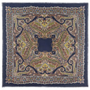 Carré en laine et soie 120 Cachemire Paisley – Marine