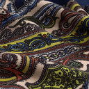 Carré en laine et soie 120 Cachemire Paisley – Marine