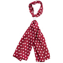 Echarpe en soie 33x140, Gros Pois – Rouge