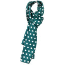 Echarpe en soie 33x140, Gros Pois – Vert Blanc