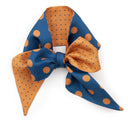 Bandeau de soie 6x86, Gros Pois et mini Pois – Bleu Orange