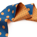 Bandeau de soie 6x86, Gros Pois et mini Pois – Bleu Orange