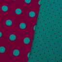 Bandeau de soie 13x140, Gros et mini Pois – Prune