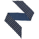 Bandeau de soie 13x140, Gros Pois et mini Pois – Bleu Marine