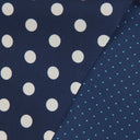 Bandeau de soie 13x140, Gros Pois et mini Pois – Bleu Marine