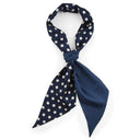 Bandeau de soie 13x140, Gros Pois et mini Pois – Bleu Marine