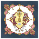 Carré de soie 90, Brides et Fronteaux - Bleu