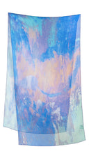 Echarpe en soie 43x160, Aurore – Bleu