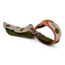 Bracelet Cuir et Lien en Pois – Beige Kaki