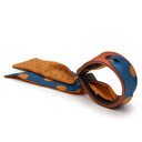 Bracelet Cuir et Lien en Pois – Bleu Orange