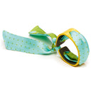 Bracelet Cuir et Lien en Pois – Vert Jaune