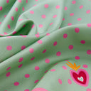 Carré de soie 49, Pois – Vert Rose