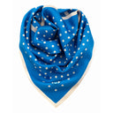 Carré de soie 49, Pois – Bleu Beige