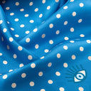 Carré de soie 49, Pois – Bleu Beige