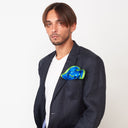 Carré de soie 49, Pois – Bleu Vert