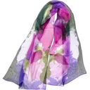 Echarpe en soie 43x160, mousseline de soie Paints de l’artiste Thuy – Violet