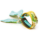 Bracelet Cuir et Lien en Fleurs Mini pois – Turquoise