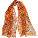 Echarpe en soie 43x140, mousseline de soie Maps Lyon – Orange