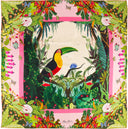 Carré de soie 90, Toucan de l’artiste Alain Thomas – Rose