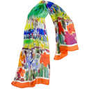 Echarpe en soie 43x140, Jardin, de l’artiste Thuy – Orange