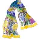Echarpe en soie 43x140, Jardin, de l’artiste Thuy – Jaune