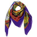 Wool and Silk Square 120, Red Ibis by the Artist Alain Thomas – Purple