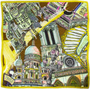 Wool and Silk Square 120, Paris – Yellow