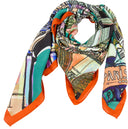 Wool and Silk Square 120, Paris – Orange